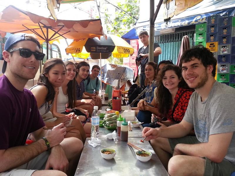 Trinity students with different majors and interests come together to dine in Vietnam. Globalization and Economic Development: A Case Study in Vietnam will take place through the political science and business administration departments again in January 2014, and applications will be available in Fall 2013. Photo courtesy of Mario Gonzalez-Fuentes.