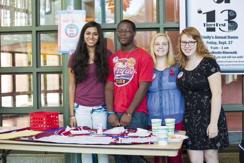 The M.O.V.E organization made efforts to register students for voting at their booth in Coates University.