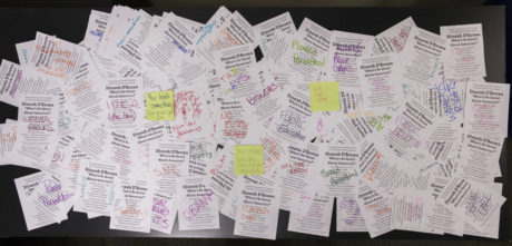 A collection of the flyers  were returned to the dorm of organizers as a form of protest to Dinesh Dâ€™Souza coming to campus. Dâ€™Souza will be speaking at Trinity on March 7 at 7 p.m. in Laurie Auditorium.  