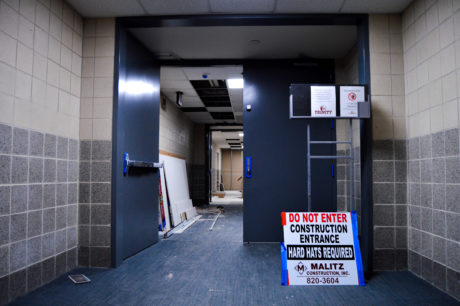 Until renovations are completed, the Trinity community is asked to stay clear of construction. photo by CHLOE SONNIER