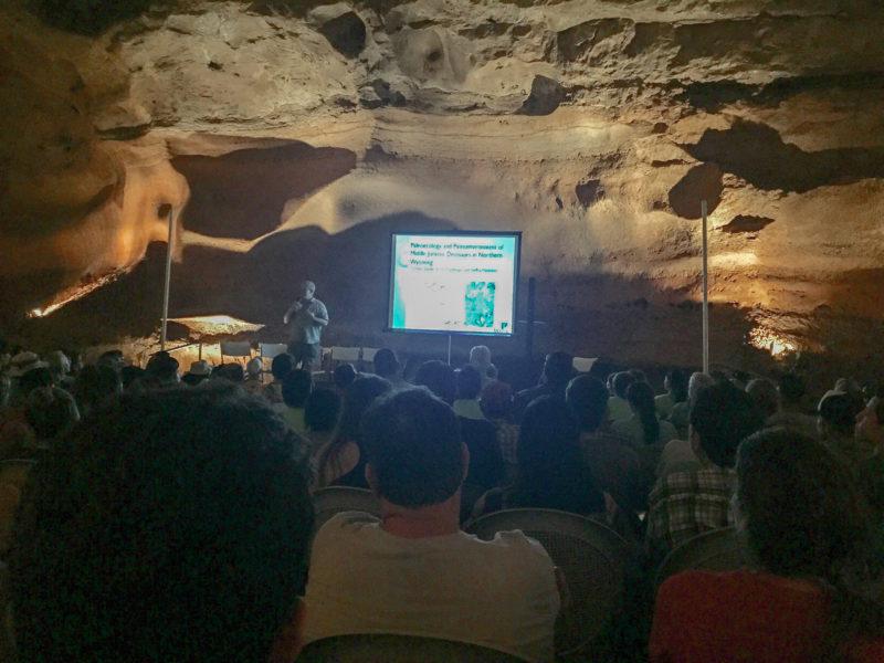 Students gather in a cave without a name for a presentation. photo by Dinda Lehrmann 