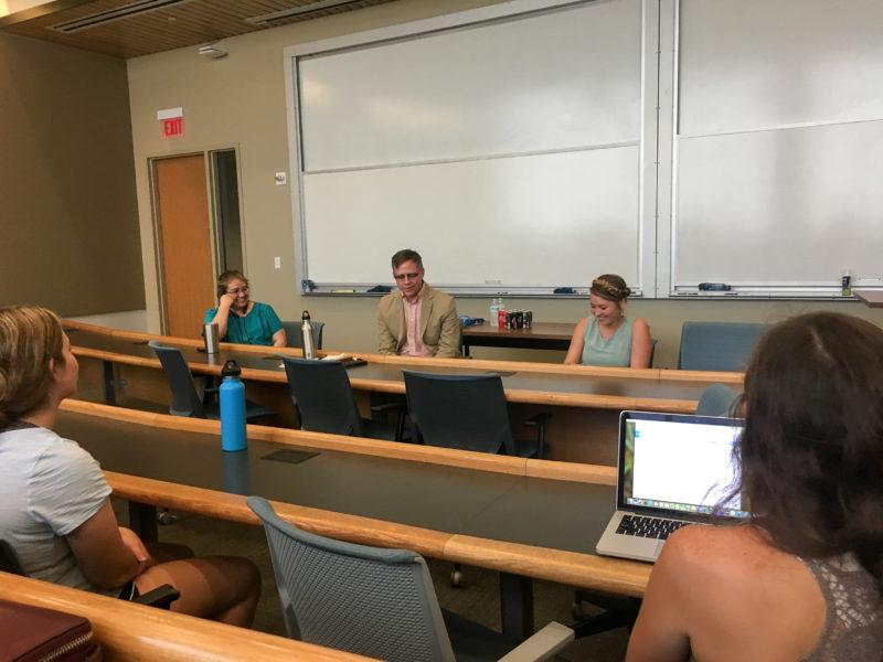 A lecture panel encourages biology majors to pursue careers in fields outside of medical and research fields. Photo by Andrea Nebhut 