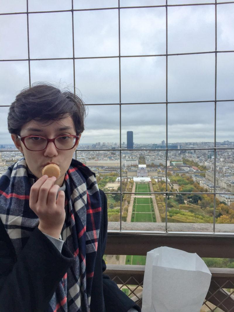 Foreign correspondent Soleil Gaffner ate a macaron from the top of the Eiffel Tower, just to prove she could. photo by Soleil Gaffner, opinion columnist