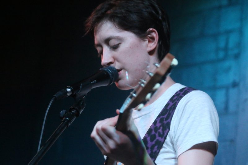 Greta Kline is the musician behind the solo-project-turned-band Frankie Cosmos. Kline and her bandmates played at the Paper Tiger  Friday, Sept. 21, to a crowd of nearly a hundred fans. Photo by Kathleen Creedon