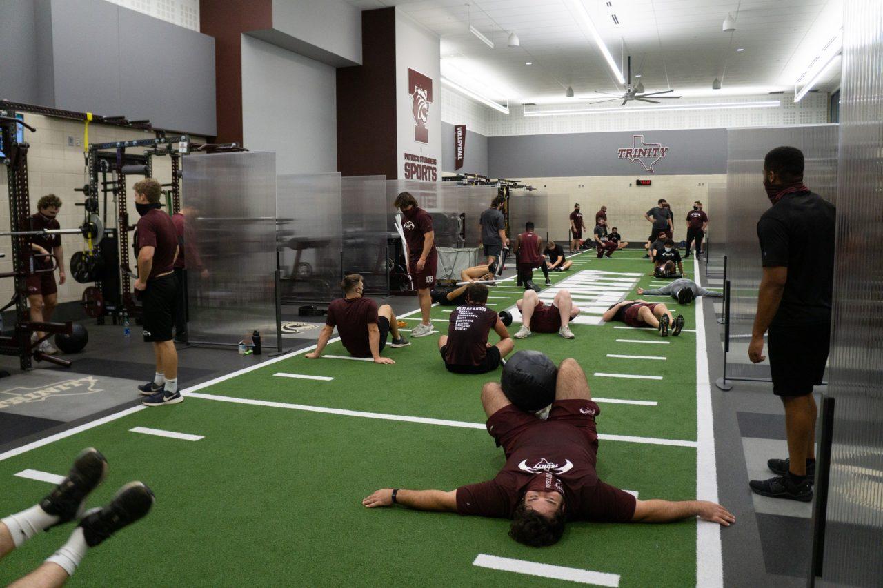 The team cools down after weight training Photo credit: Kate Nuelle