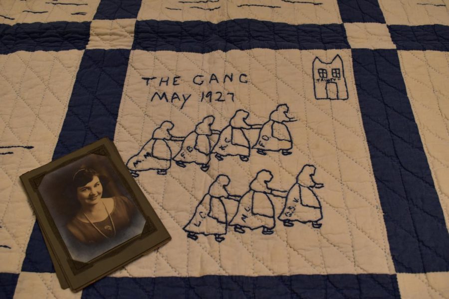 A signature quilt made by Trinity Students in 1927.