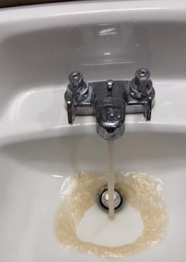 Several incidents of water discoloration were recorded on campus.