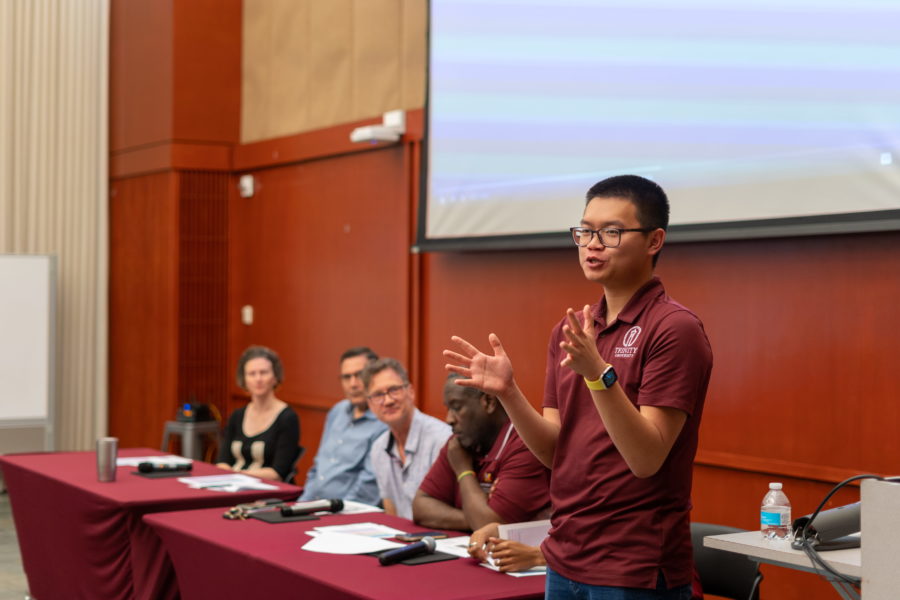 SGA president Danny Nguyen moderated Tuesdays RFP committee panel.