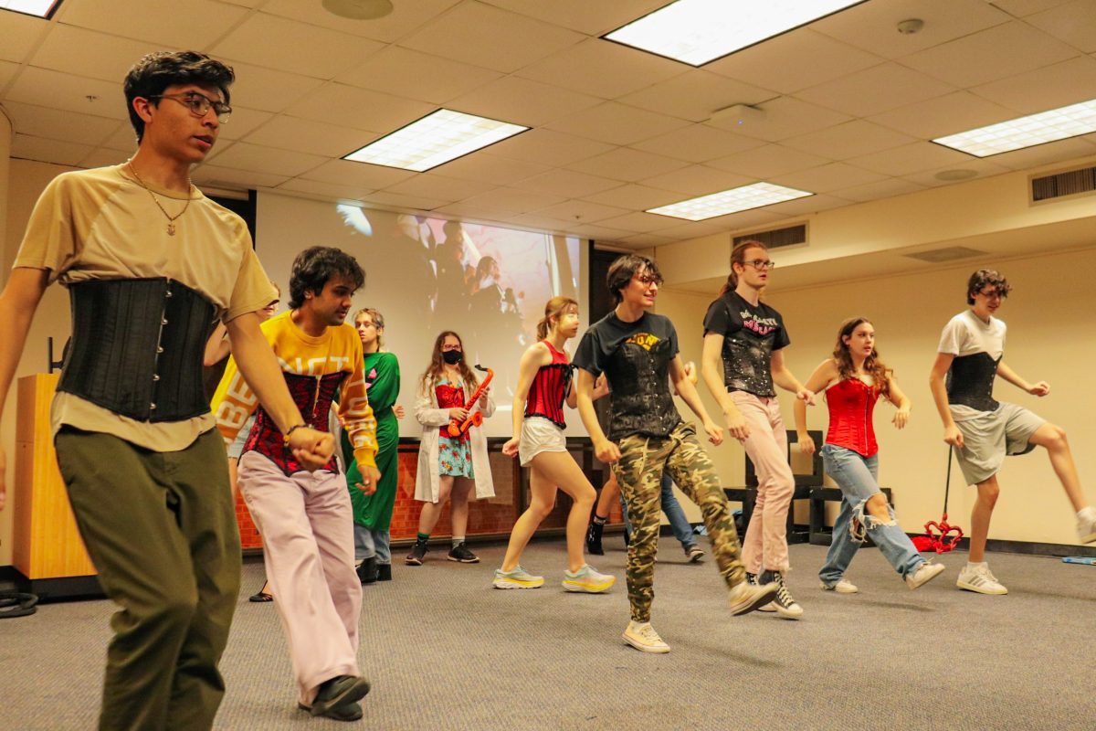 TUPS members rehearsing for Rocky Horror Show last fall.