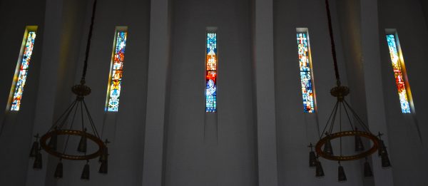 Stained glass windows in Parker Chapel