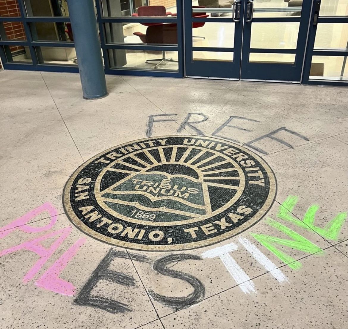 Chalk written by anonymous students outside Northrup Hall