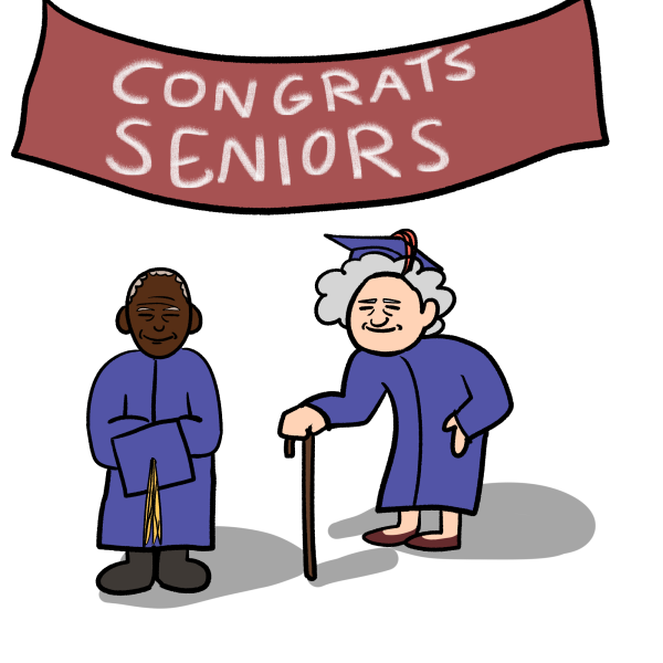 Graduate students as old folks color