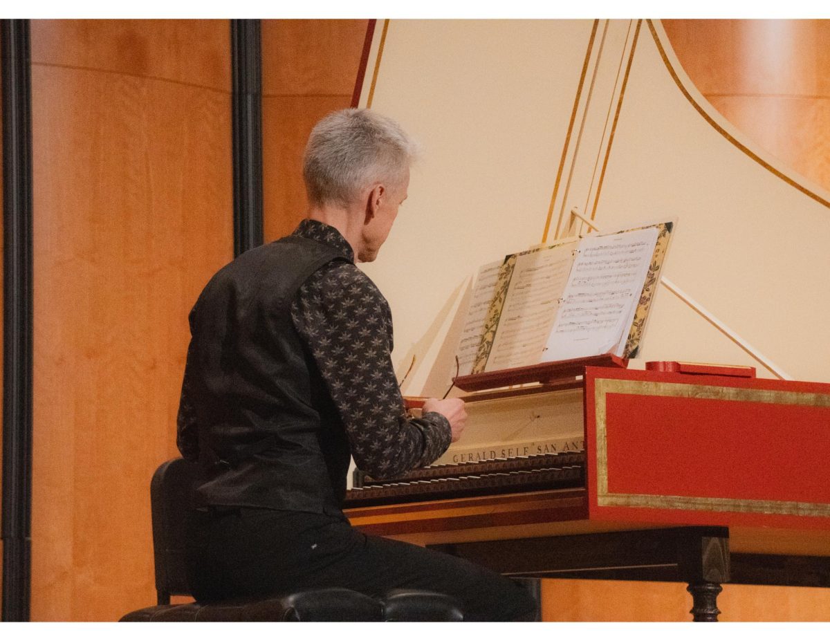 Mathew Dirst prepares for his recital.