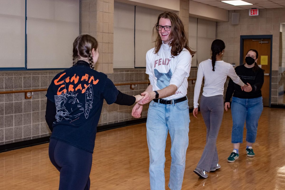 LYDIA JACOBSON and COLE MCGUIRE at rehearsal.