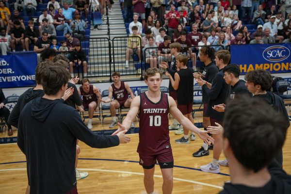 Senior guard Jacob Harvey checks into the starting lineup in the SCAC finals for his final game as a Tiger.