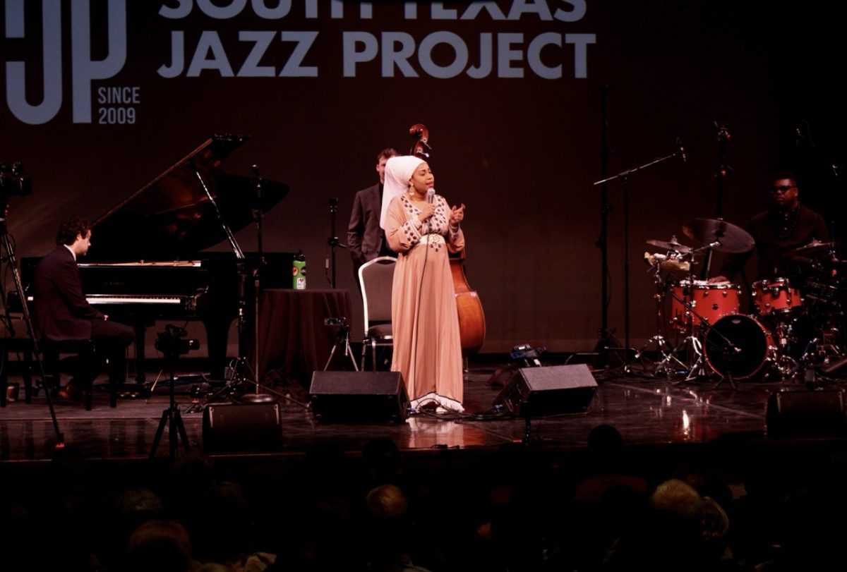 Grammy-nominated vocalist Jazzmeia Horn finishes her set with the lively "Voicemail Blues" from her album "Messages" on Jan. 23, 2025.