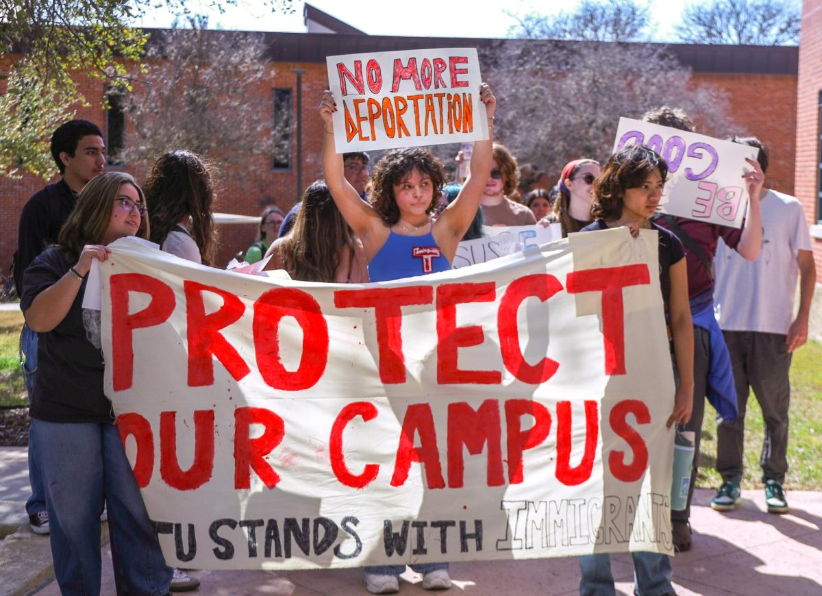 After various representatives of activist organizations on campus participated in the "ICE OUT" teach-in, students walk to Northrup Hall to hand over signatures and demands regarding ICE on campus.