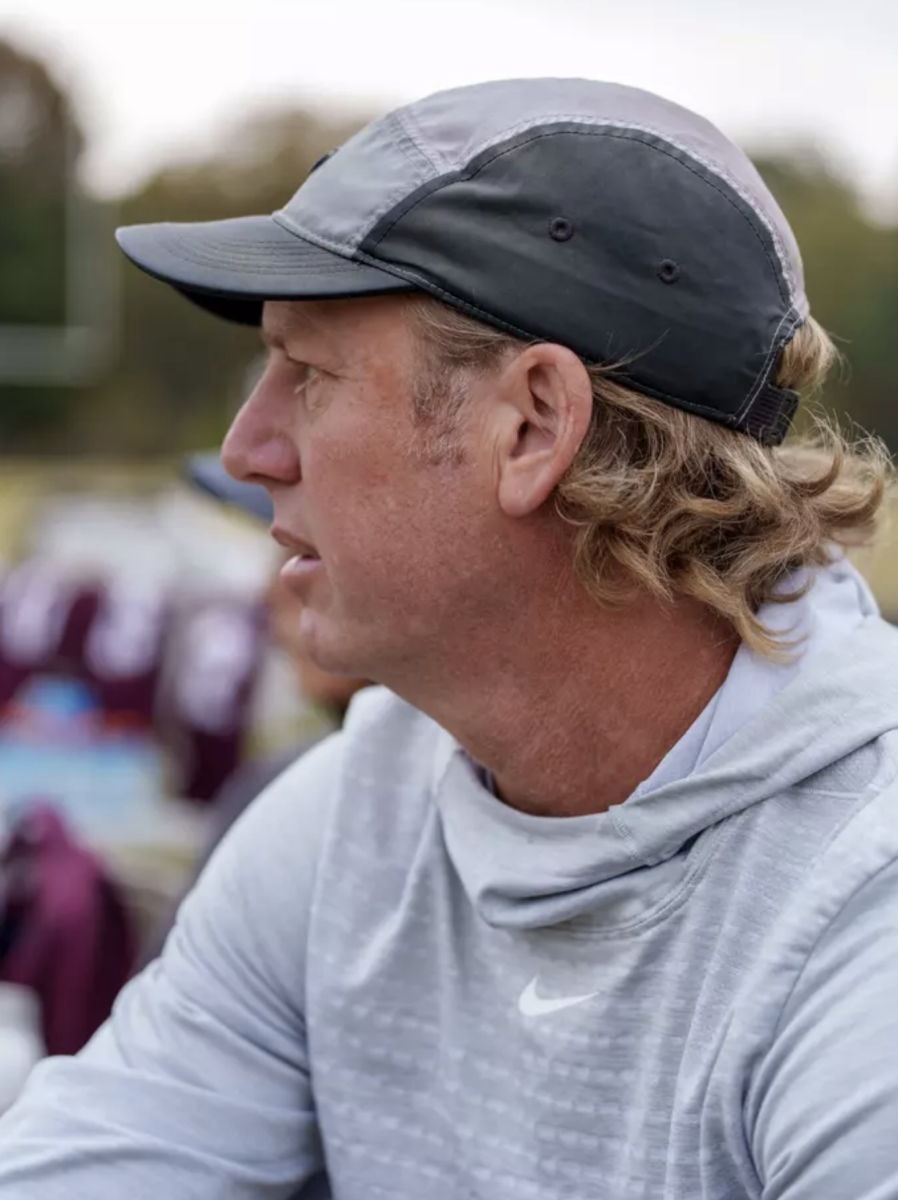 Dylan Harrison coaches at the SAA Championships. Photo courtesy of TRINITY SPORTS INFORMATION   