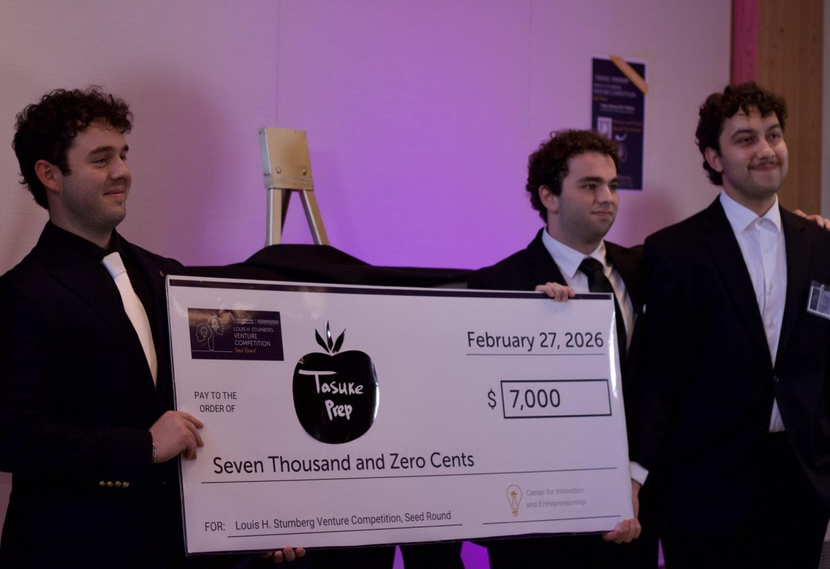 Max Moody-Wood '28, Ramsey Winowiak '28, and M. Berke Dur '28, the founders of Tasuke Prep, were one of the five winners of the Stumberg Venture Competition on February 27th.
