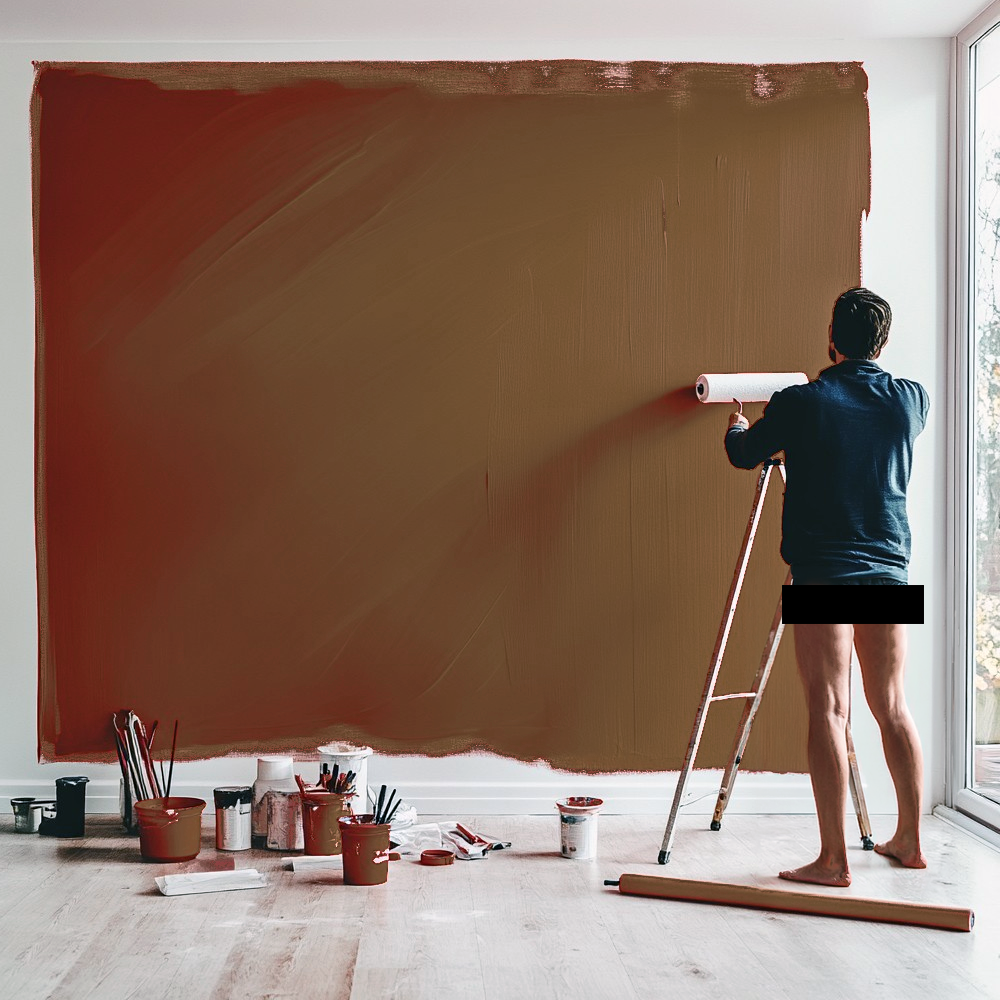 Shartnel Scheisse in his element, painting with sh*t.      